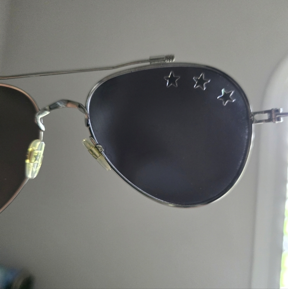 Givenchy Silver Aviator Sunglasses with Star Accents - Picture 6 of 15